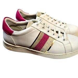 Women's 9 Geox Respira Tennis Shoe Athletic Sneaker White Pink